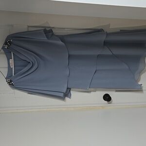 Layered Dusty Blue midi- dress